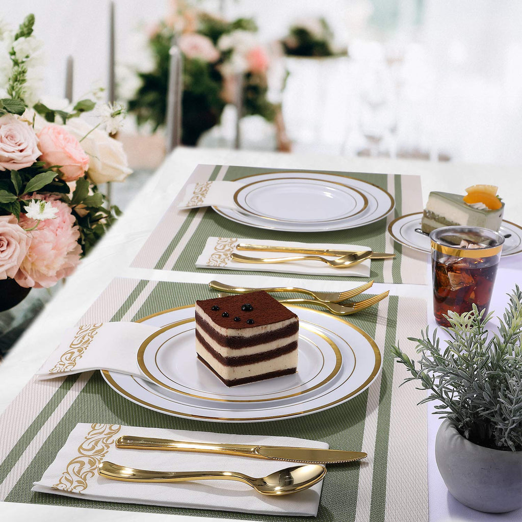 175 Pieces Gold Dinnerware Set for 25 Guests