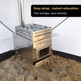WillowyBe Portale Outdoor Sauna Set with Tent, Dry Sauna Wood Stove, Driftwood-infused Cooking for Friends