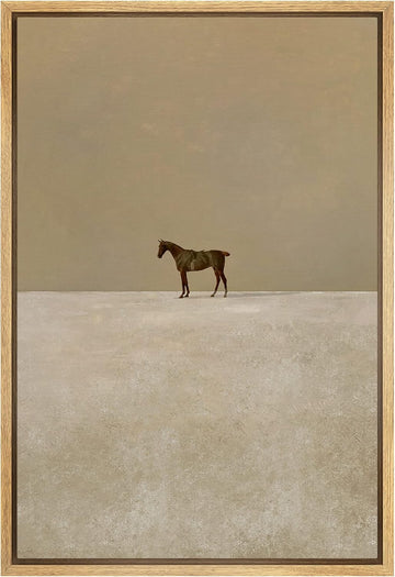 Framed Canvas Print Wall Art Girls Bedroom Decor Trendy Horse Portrait Posters Animals Illustrations Modern Art