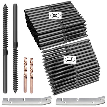 120 Pack 1/8" Black Cable Railing Kit Left &Right Swage Lag Screws