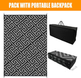 Outdoor Rugs Reversible Waterproof Mat Plastic Straw Rug with Corner Loops & Stakes Non-Fading RV Ca