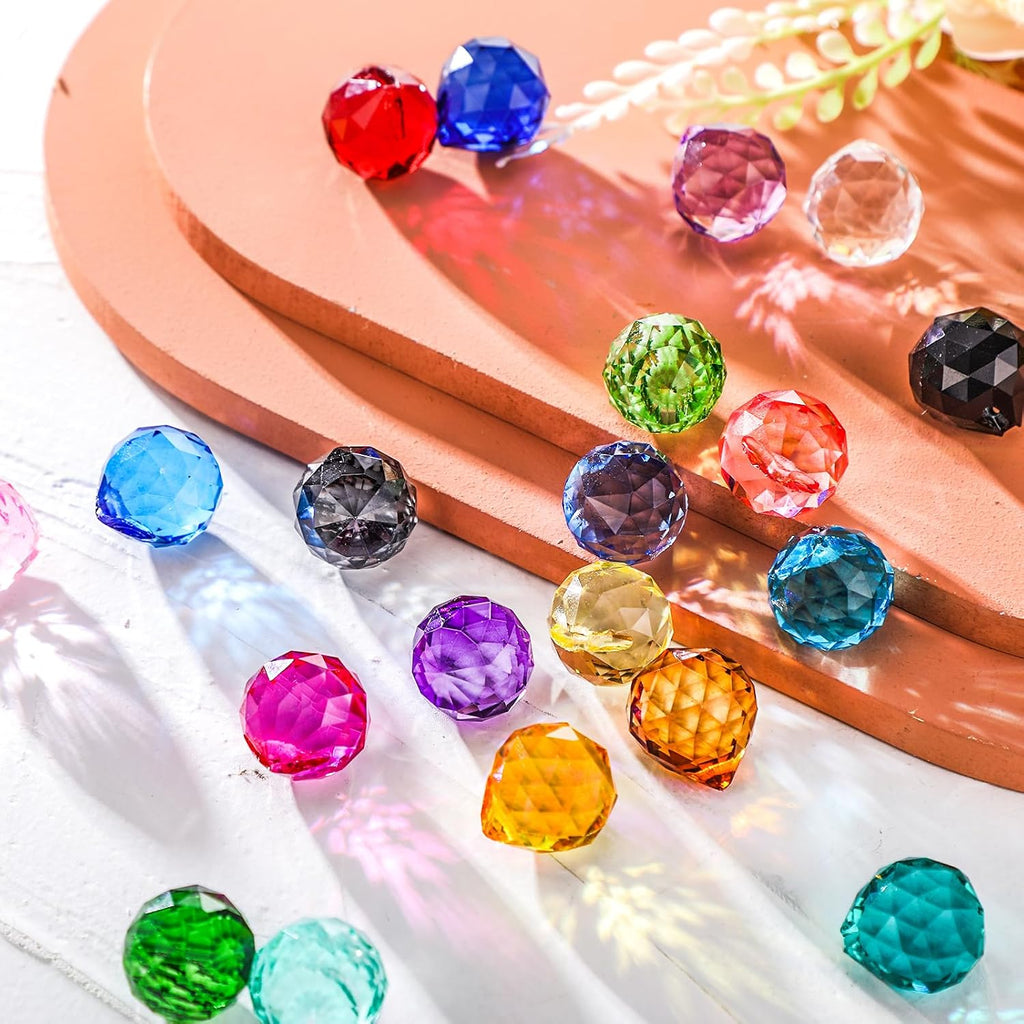 60 Pack Suncatcher Crystals Ball 20 mm Crystal Prism Clear Window Rainbow Hanging Suncatchers for Wedding, Feng Shui