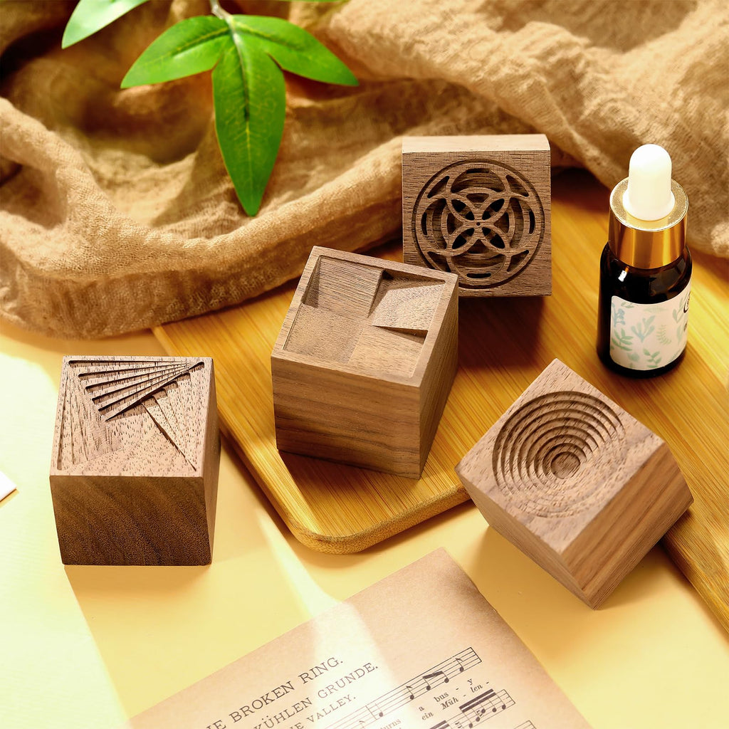 4 Pcs Wood Oil Diffuser Passive Diffusers for Essential Oils