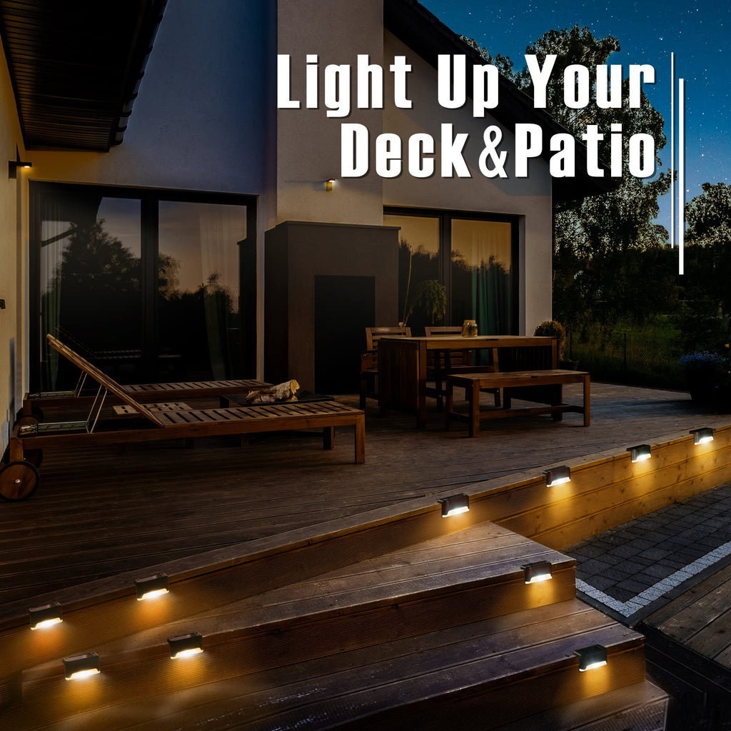 Led Solar Deck Lights, 16 Pack,Waterproof, Warm White
