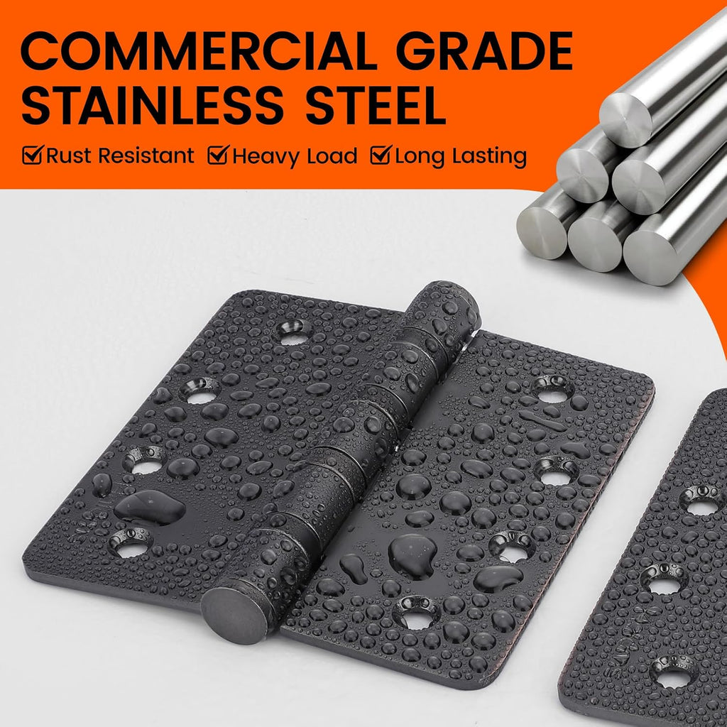 3Pack Haidms Oil Rubbed Bronze Door Hinges Heavy Duty Door Hinges Oil Rubbed Bronze Ball Bearing Stainless Steel