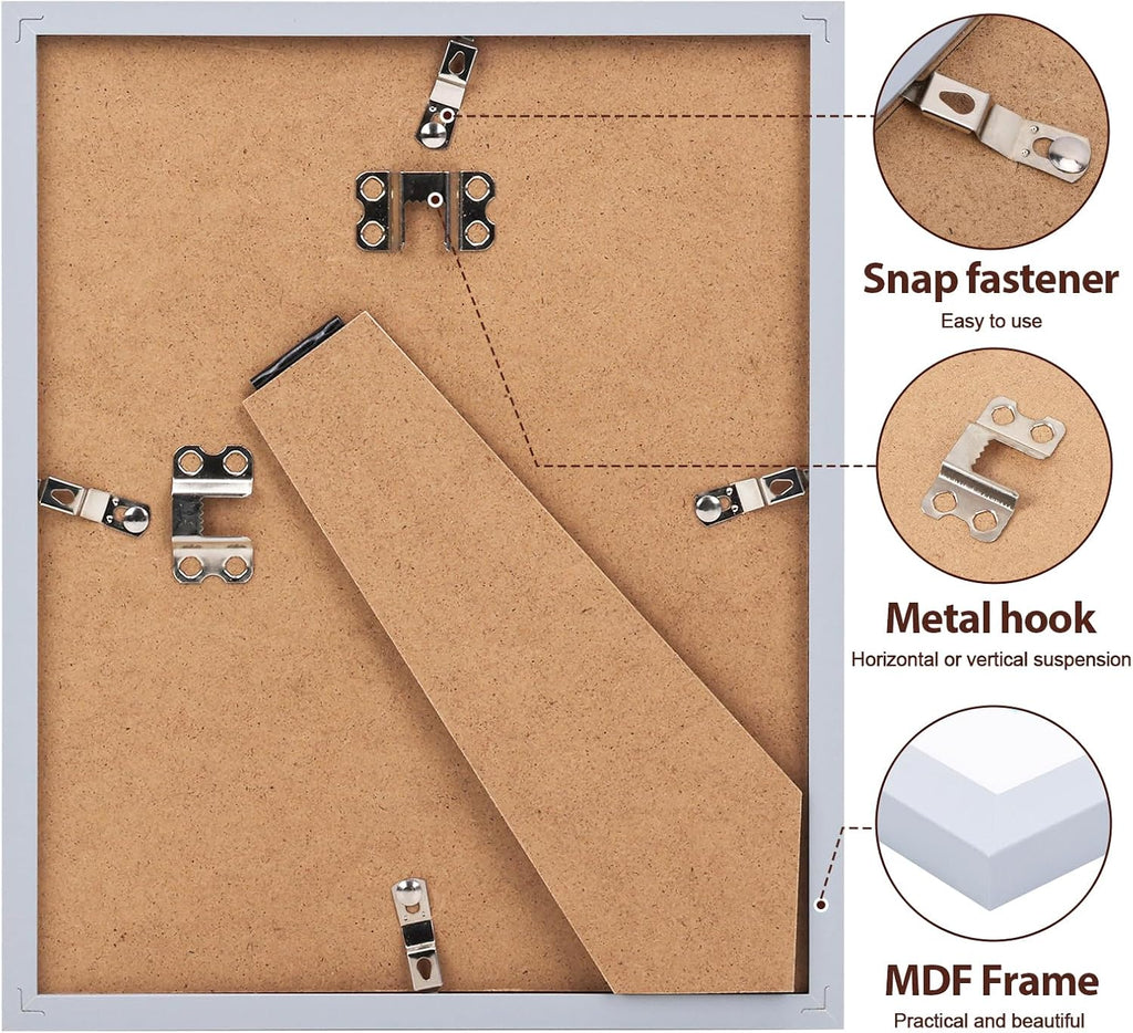 Picture Frames Set, 15 Pack, MDF, Soft Earth Tones, 8x10, 5x7, 4x6 | Wall or Tabletop Decor, High-definition