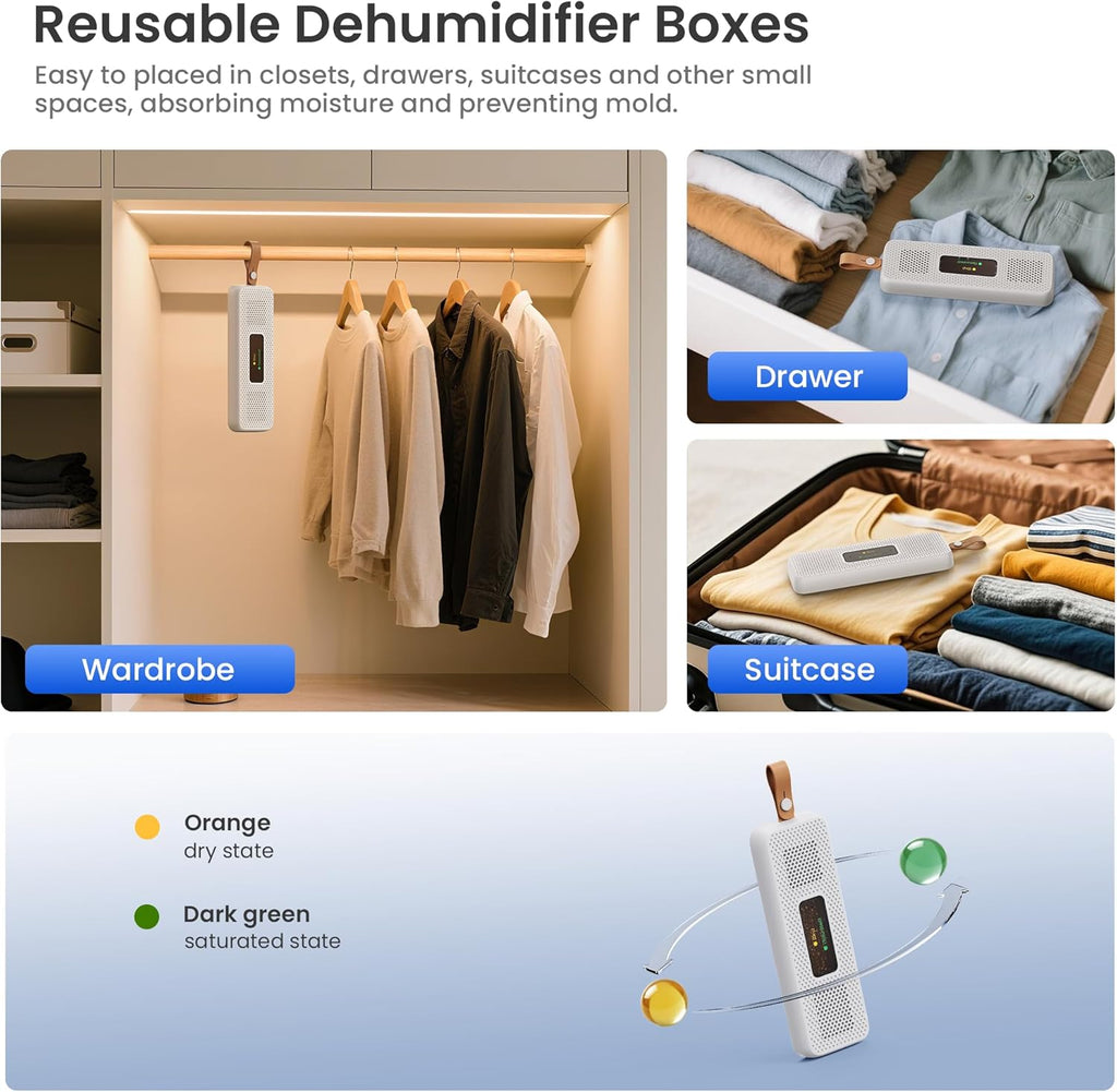 Dehumidifier for Home, Dehumidifiers for Bathroom, Bedroom, Living room, Closet with 68 OZ Water Tank
