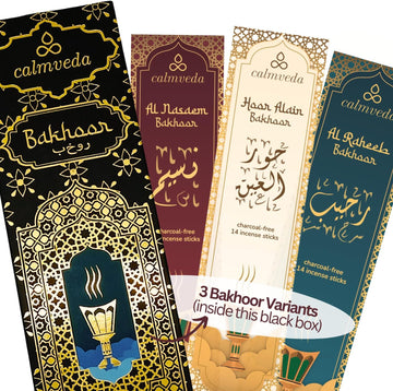 Arabian Oud Bakhoor Incense Sticks - بخور اماراتي (3 Variants, 40+ Incense) Deep Warm Arabic Incenses Like Al Nasaem - Set of 40