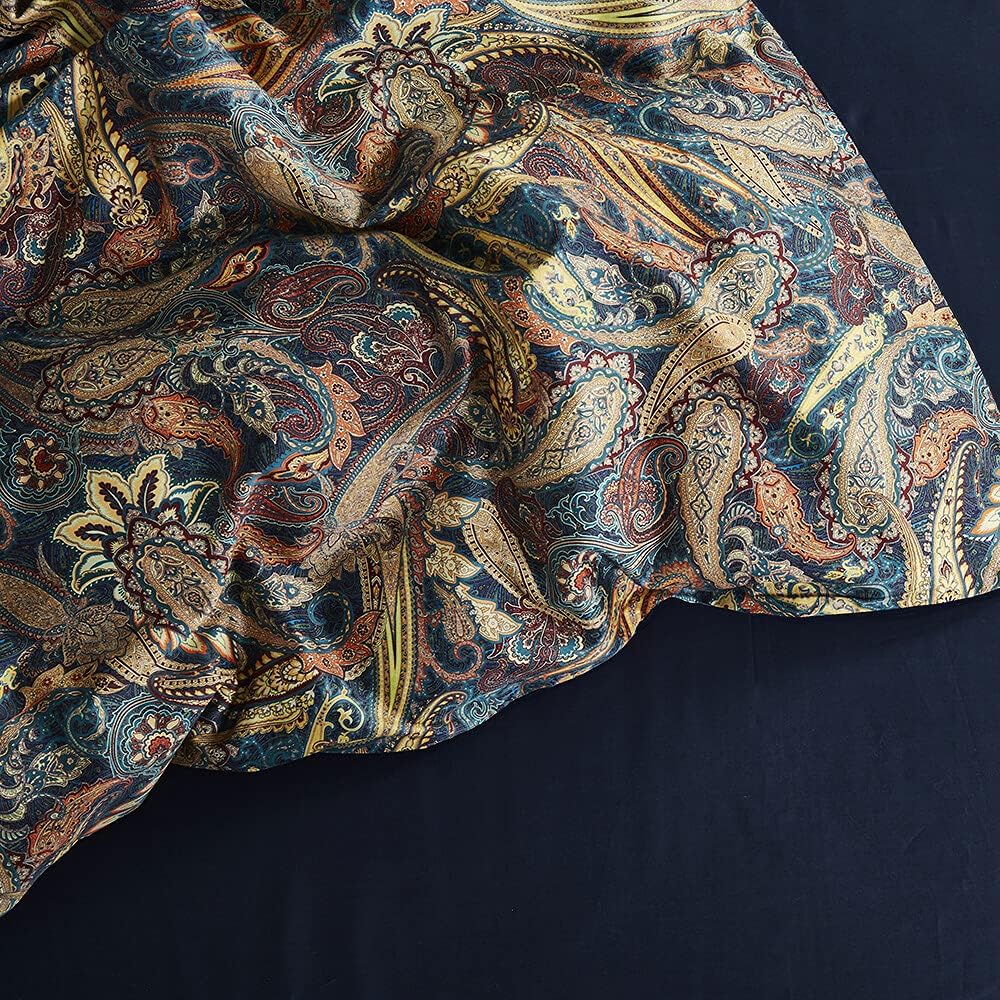 Duvet Cover Set Boho Floral Pattern Duvet Cover for Bed Vintage Soft Bedding Leaf Print Paisley