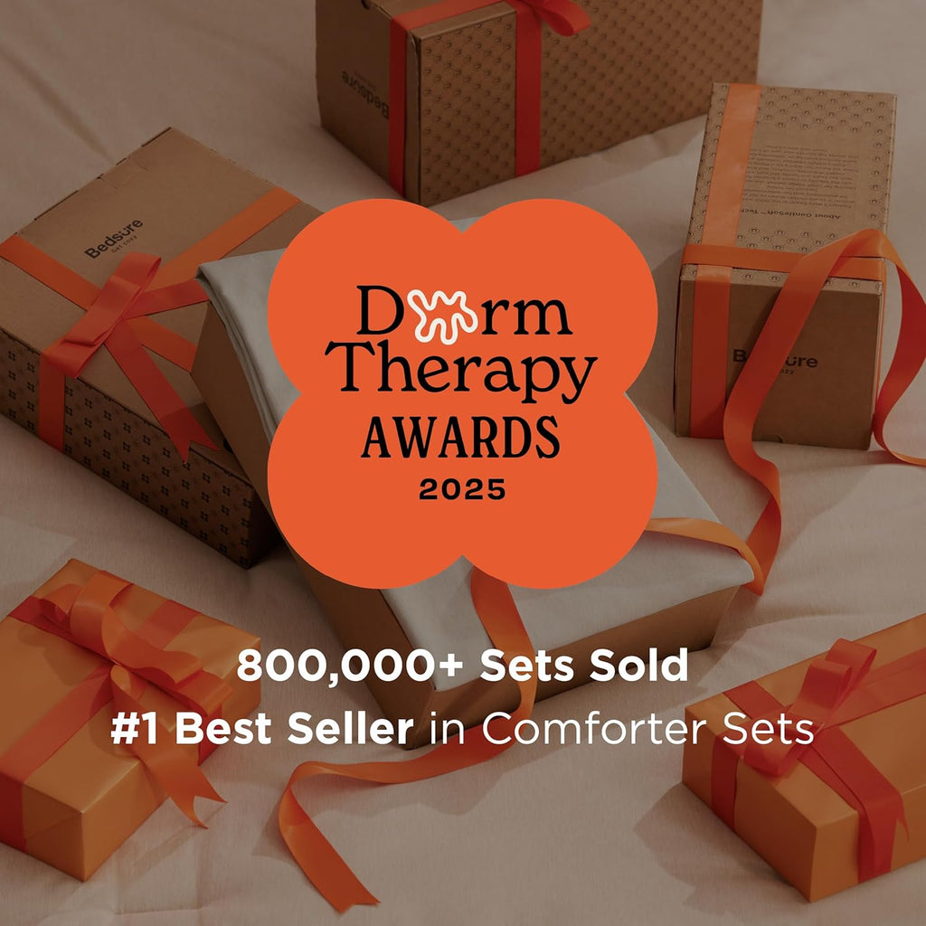 Comforter Set - Beige Soft Bedding for All Seasons, Cationic Dyed Bed Set, 3 Pieces