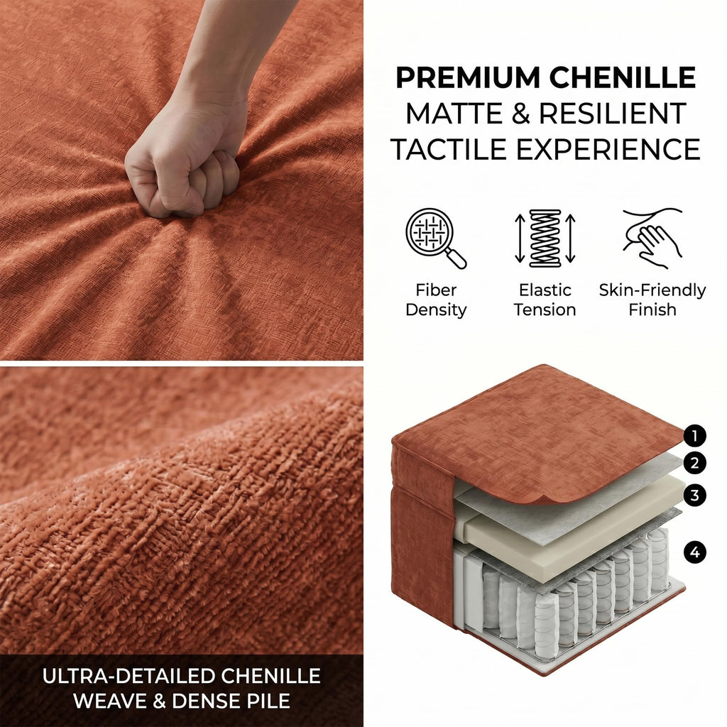 81" Sofa Bed - Sleeper Couch with Storage, Terracotta