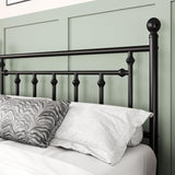 14 Inch Queen Metal Platform Bed Frame with Victorian Vintage Headboard and Footboard/Mattress Foundation/Under Bed