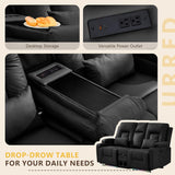 Power Loveseat Recliner Sofa with Console, Wall Hugger RV Reclining Couch