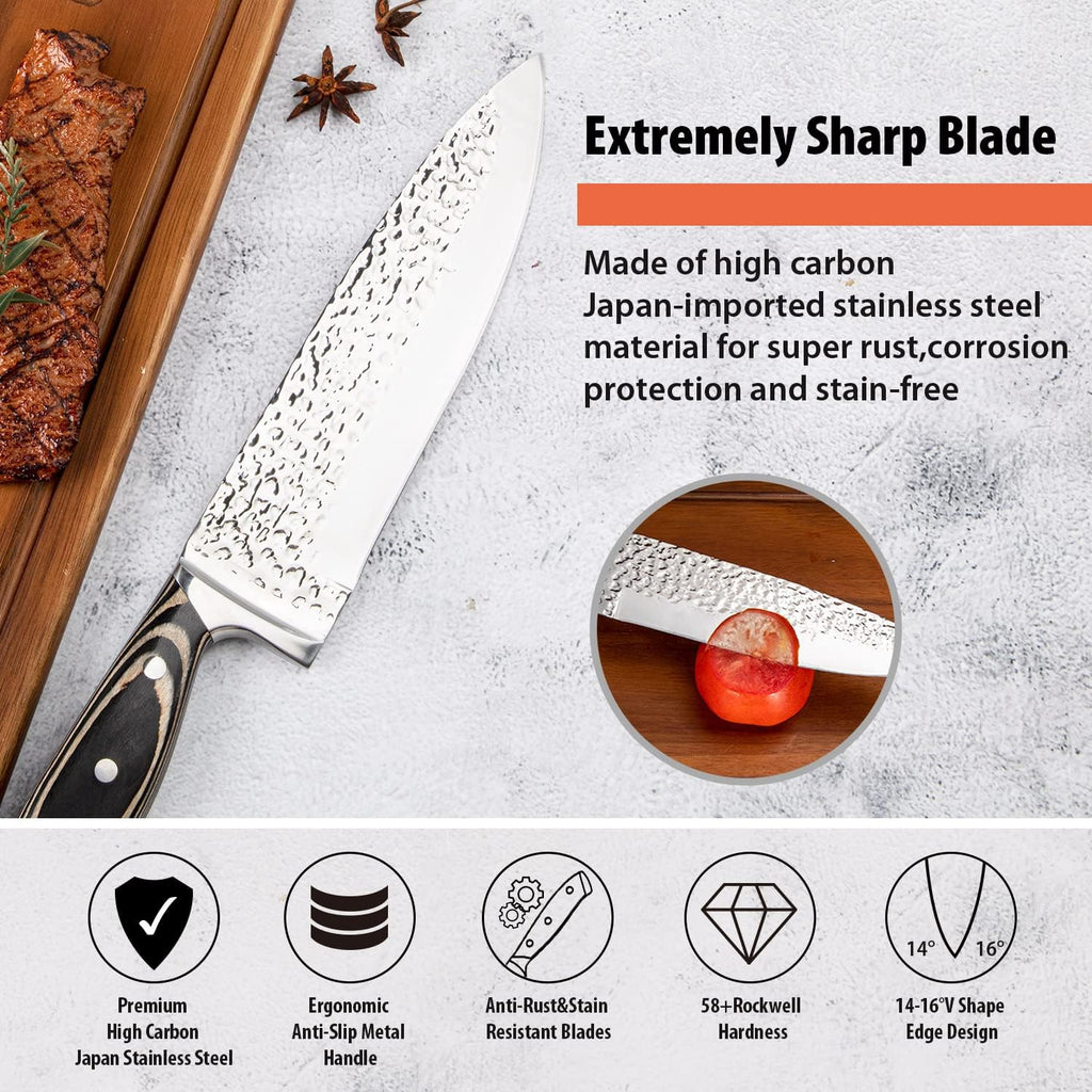 Kitchen Knife Set,15-Piece Knife Set With Block Wooden,Self Sharpening For Chef Knife Set,High Carbon Japan Stainless