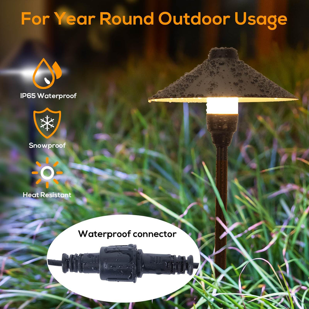 Low Voltage Pathway Lights with Timer, Plug in Landscape Path Light