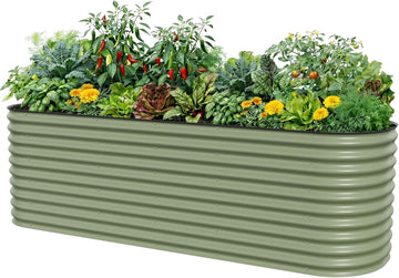 32" Extra Tall Raised Garden Bed Kits, 4 x 8 x 2.7ft Raised Planter Box Outdoor, 2.5 x 9.5 x 2.7ft Deep Root 10 in 1