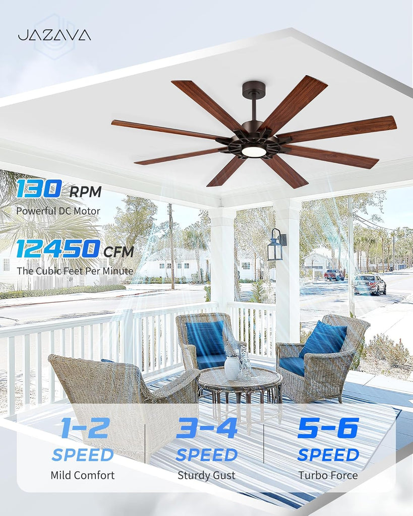 72 Inch Ceiling Fan with Light,Smart Ceiling Fan with Alexa Control