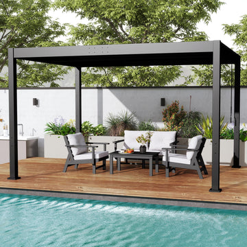 Louvered-Pergola | 10’ x 13’ | Patio Pergolas with Adjustable Roof | Hidden Drainage System | Outdoor