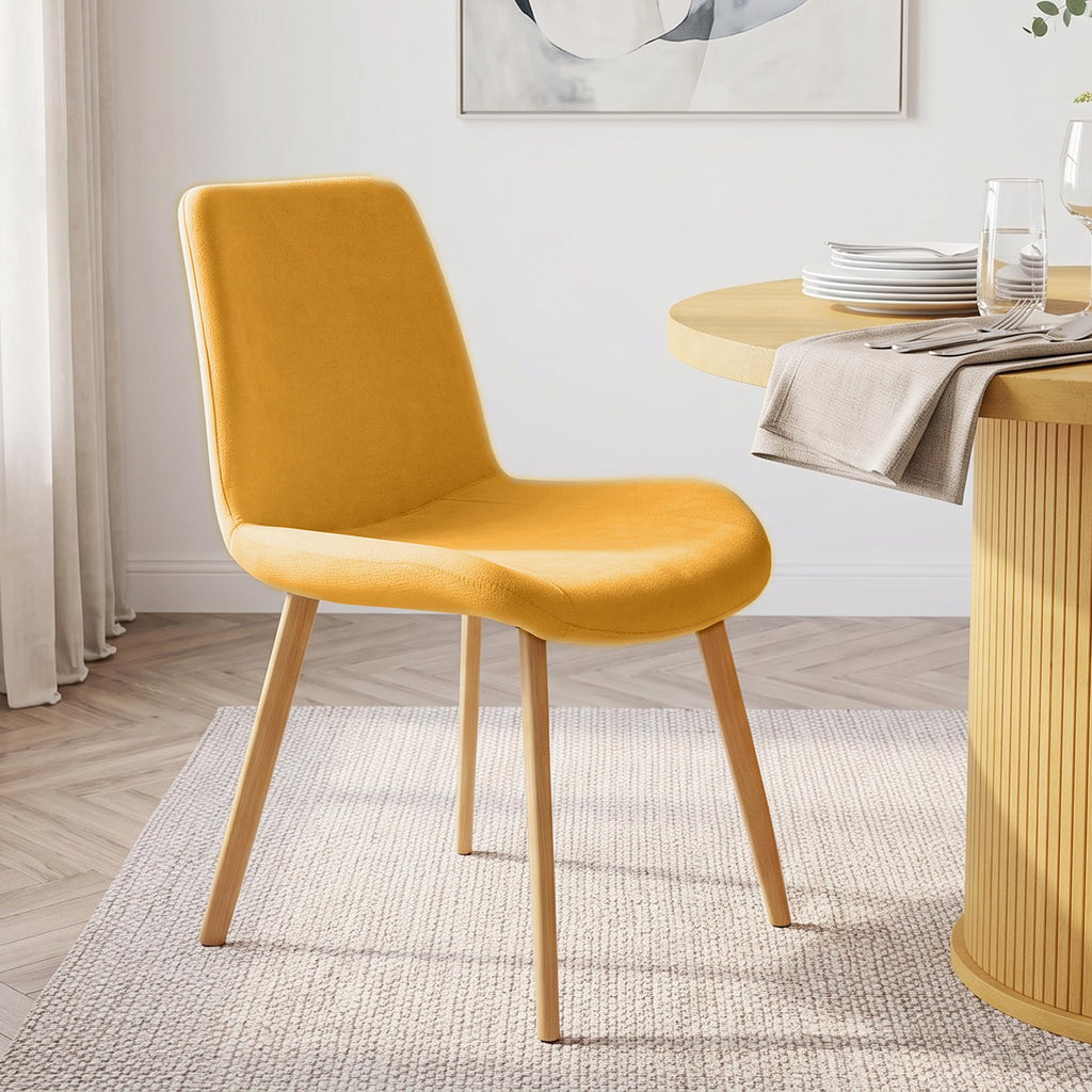 Dining Chairs Set of 2, Mid-Century Modern Fabric Kitchen Chairs