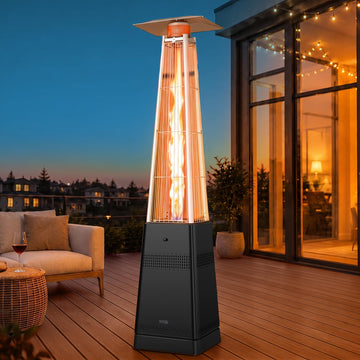 Pyramid Patio Heater, 55,000 BTU Outdoor Patio Heater, Propane Heater With Quartz Glass Tube & Wheels for Outdoor