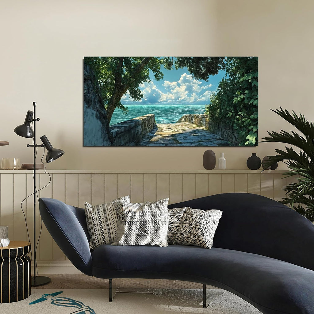Large Canvas Natural Wall Art Decor Landscape Coastal Wall Art 29" x 58"