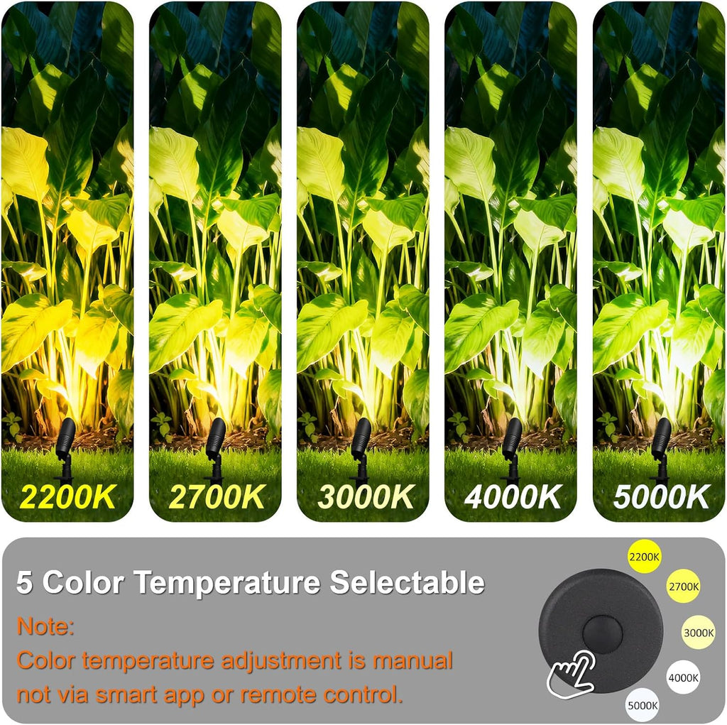 Mini 12V Wired LED Low Voltage Landscape Spot Lights Outdoor | 5 CCT Selectable, 60° Beam Angle, 5W Small Landscape
