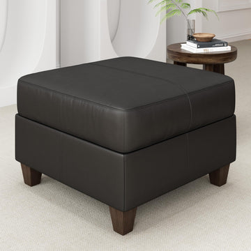 Faux Leather Square Ottoman Module for Modular Sectional Sofa, Convertible Sectional Couch with Storage Ottoman, Brown