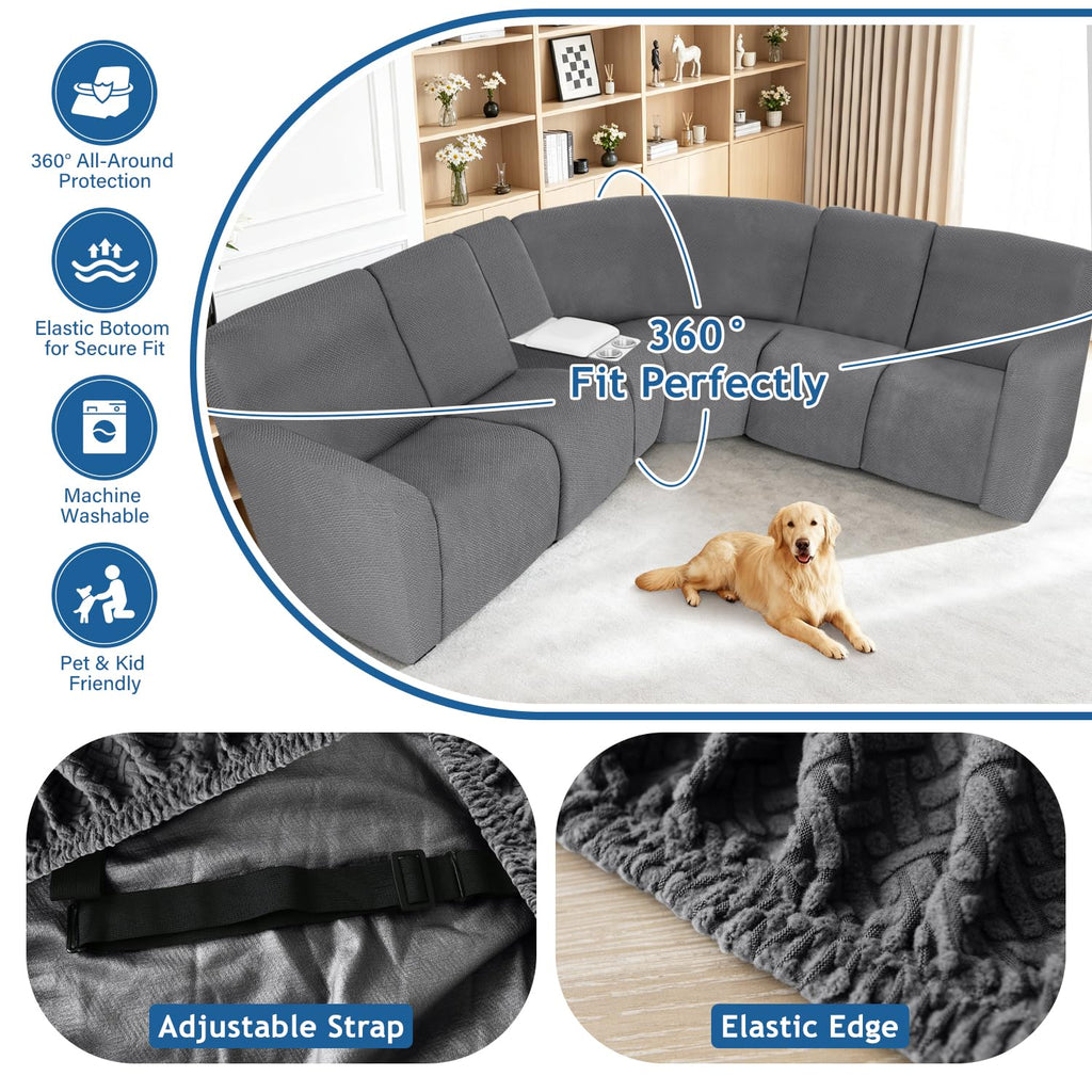 100% Waterproof Recliner Sectional Couch Covers L Shape Stretch Corner Reclining Sectional Sofa Cover Washable
