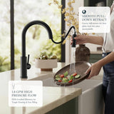 Kitchen Faucets with Pull Down Sprayer, Black Classic Single Handle Stainless Steel High Arc Faucet for Kitchen Sink