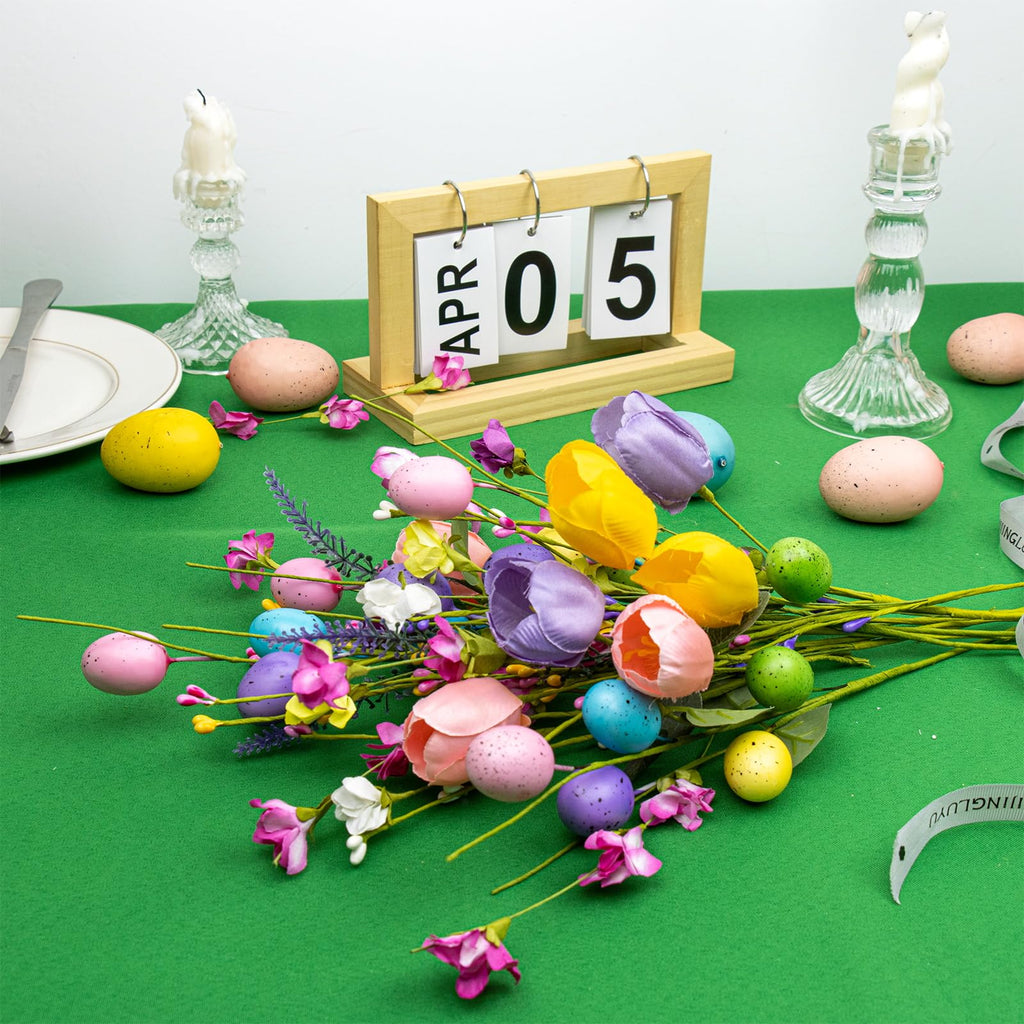 10 PCs Modern Easter Table Centerpiece Decorations 17 inches Rustic Easter Flowers Artificial for Decoration Colorful