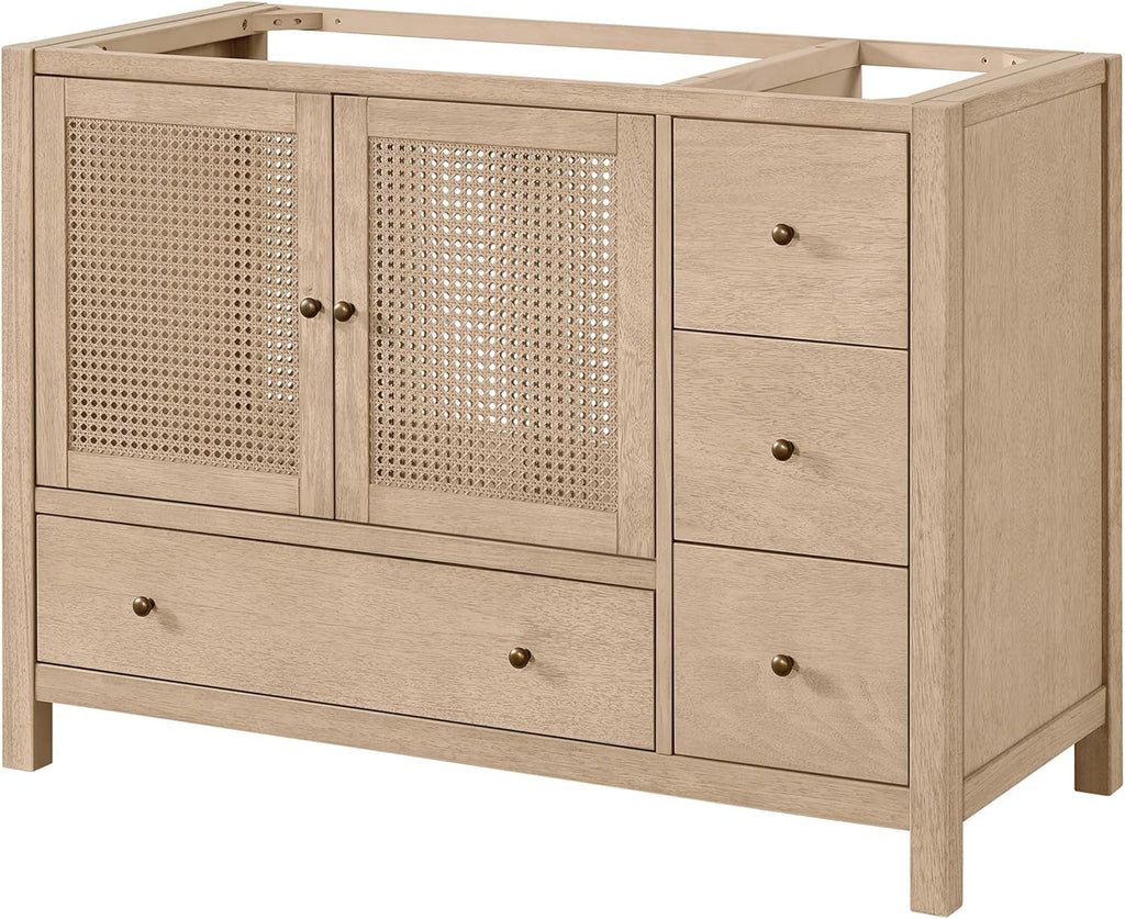 Alaterre Furniture Lucca Bathroom Vanity - Freestanding Cabinet Without Sink