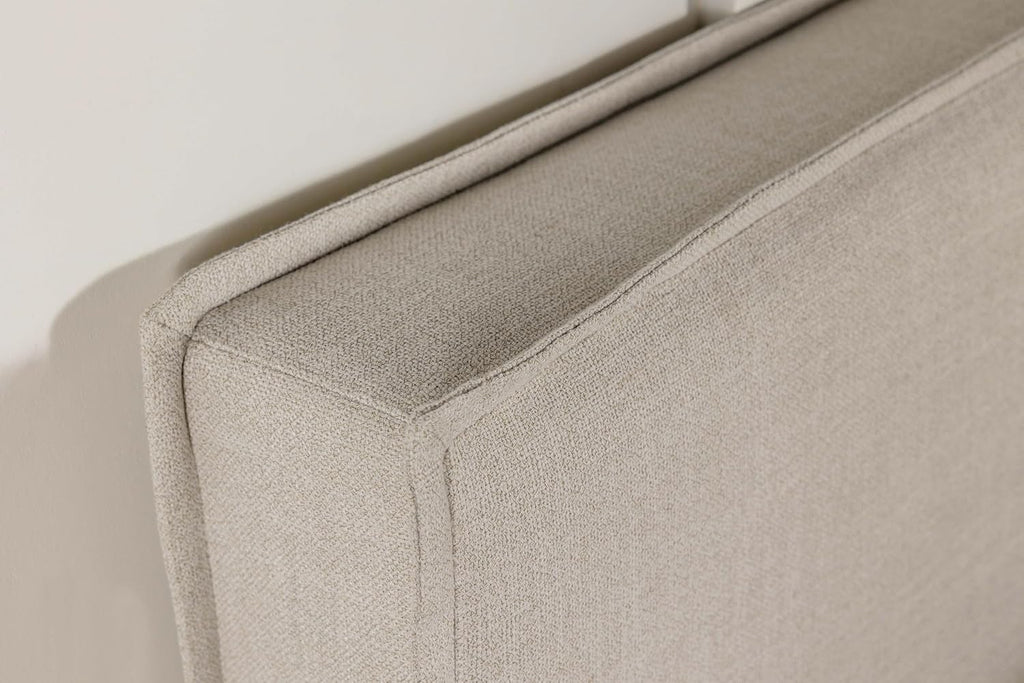 Home Furnishings - Izzy - Wood - Upholstered Panel Headboard with Flange Details, Foam Padding and Contemporary Style