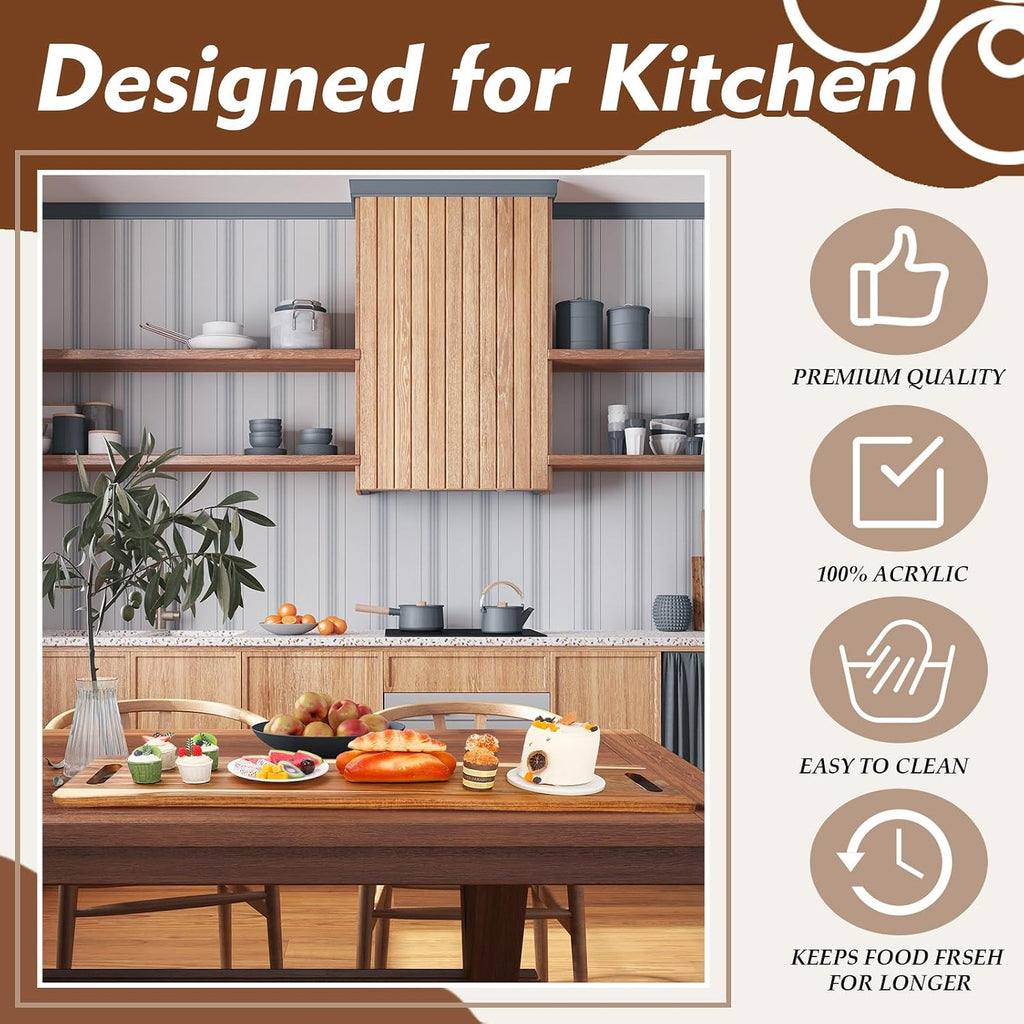 Large Charcuterie Board with Handles 48 x 12 Inch Rectangular Wood Serving Board Acacia Serving Tray Long Cheese