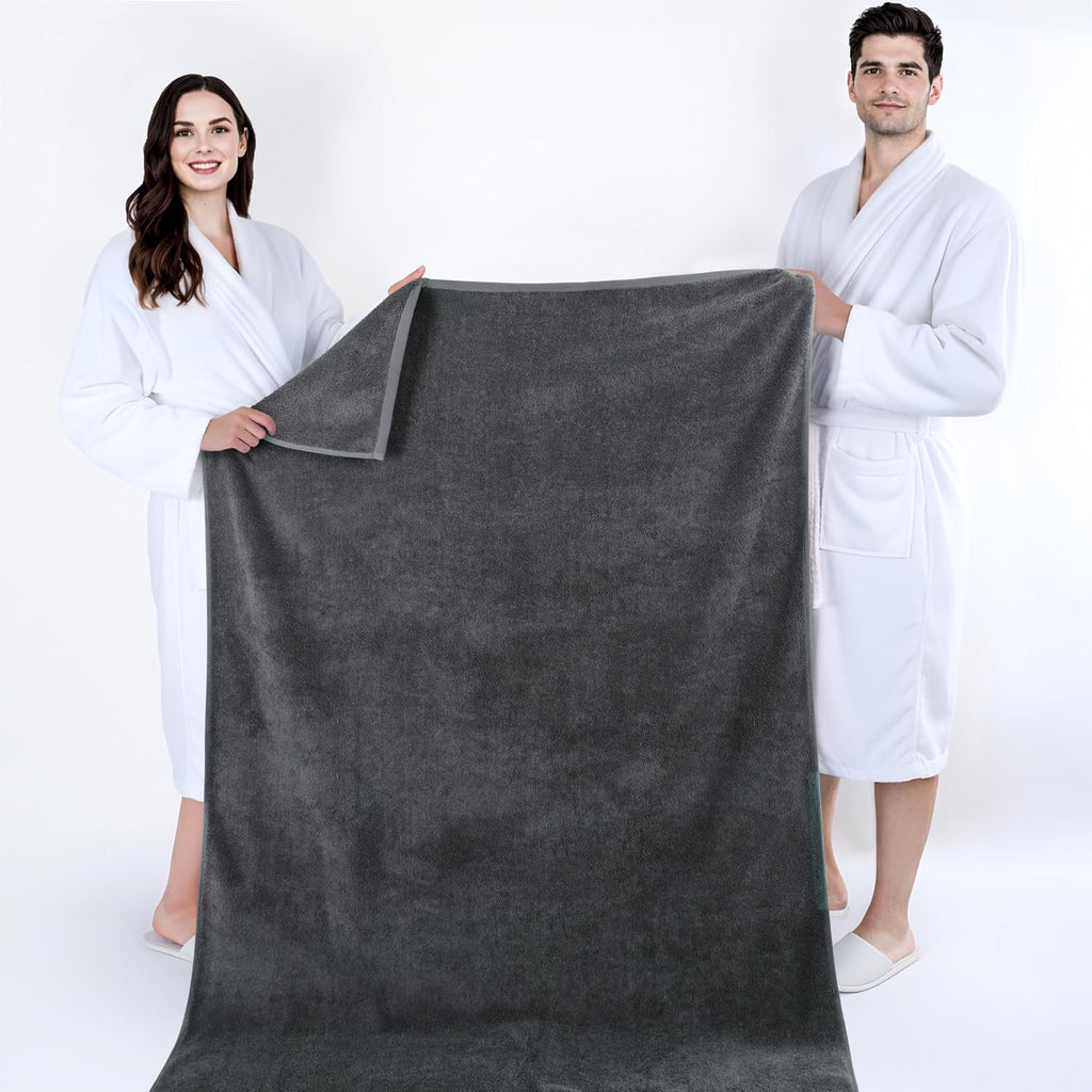 100% Cotton Turkish Towel, Soft Absorbent Quick Dry, 40x80 Oversized Bath Sheet Towel, Dark Gray