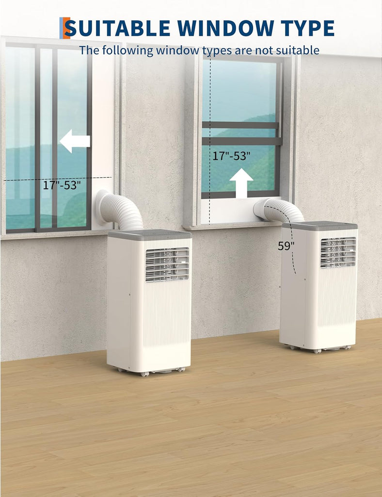 Portable Air Conditioner, 8000 BTU Air Conditionerwith 3 in