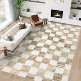 Checkered Area Rugs, Black and White Washable Large Area Rug Soft Non Slip Kids Rug Neutral Modern Geometric Carpet for Living Room Bedroom Nursery Dining Room Dorm Home Office