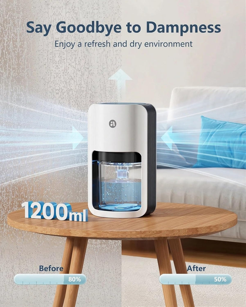 Small Dehumidifier for Bedroom, 42oz Dehumidifier with Auto Shut Off, Quiet Portable Dehumidifier for Bathroom, Closet