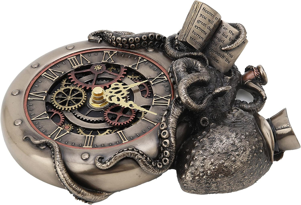 Veronese Design 7 5/8 Inch Tall Steampunk Octopus Nostradamus Prophet Wall Clock Sculpture
