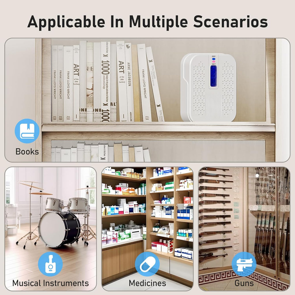 Rechargeable Small Dehumidifier, Pack of 2, Portable Mini Dehumidifier for Bathroom, Highly Efficient Dehumidification