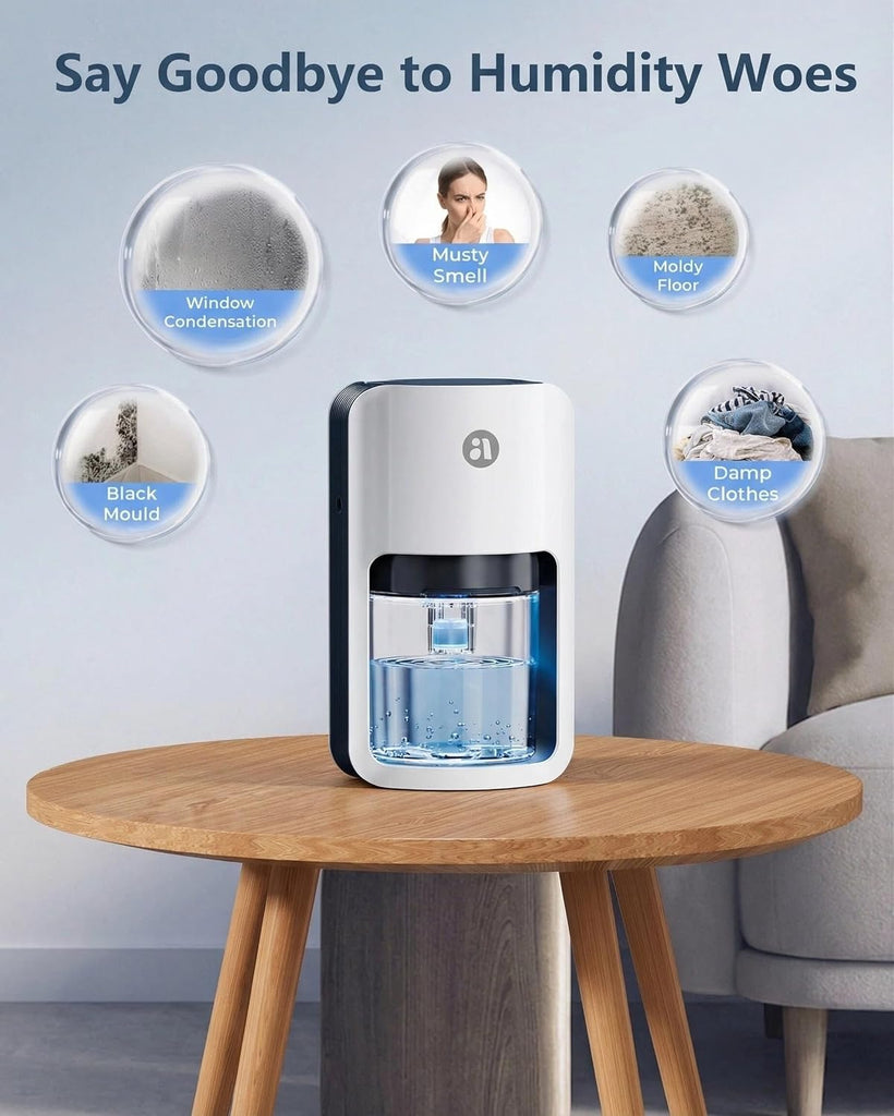 Small Dehumidifier for Bedroom, 42oz Dehumidifier with Auto Shut Off, Quiet Portable Dehumidifier for Bathroom, Closet