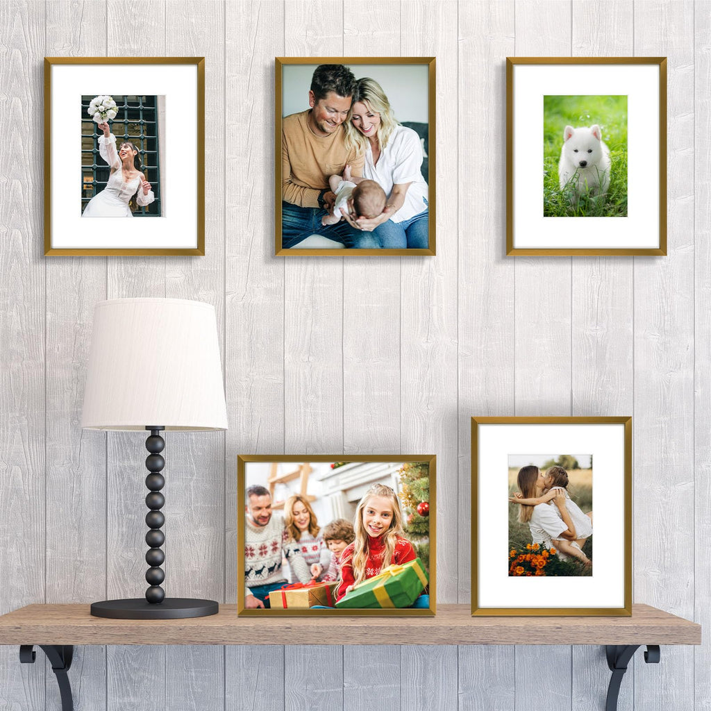 8x10 Bronze Aluminum Frame, For 5x7 Photo, With Mat