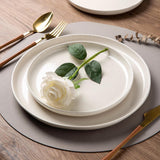 Ceramic Dinnerware Sets, Handpainted Plates and Bowls Set with Rustic Terracotta Underside
