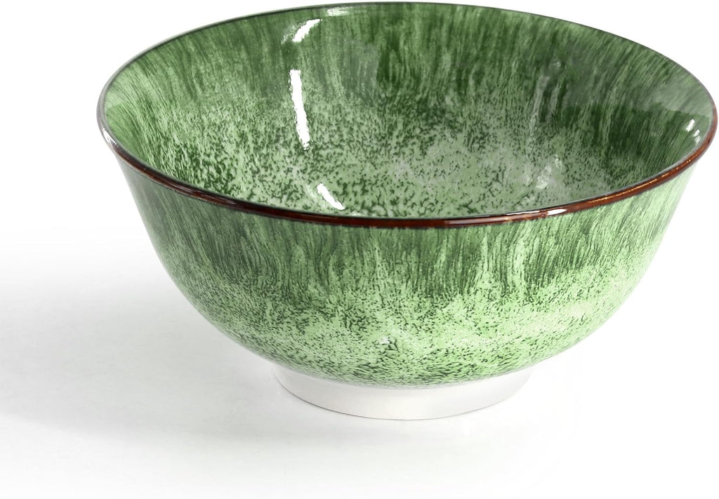 Oceanus 16 Piece Round Shape Porcelain Double Bowl Dinnerware Set, Tableware Set, Table Setting- Service for 4 (Green)
