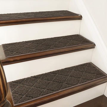 Edging Non-Slip Carpet Mat 28inX9in, 15pc, Brown