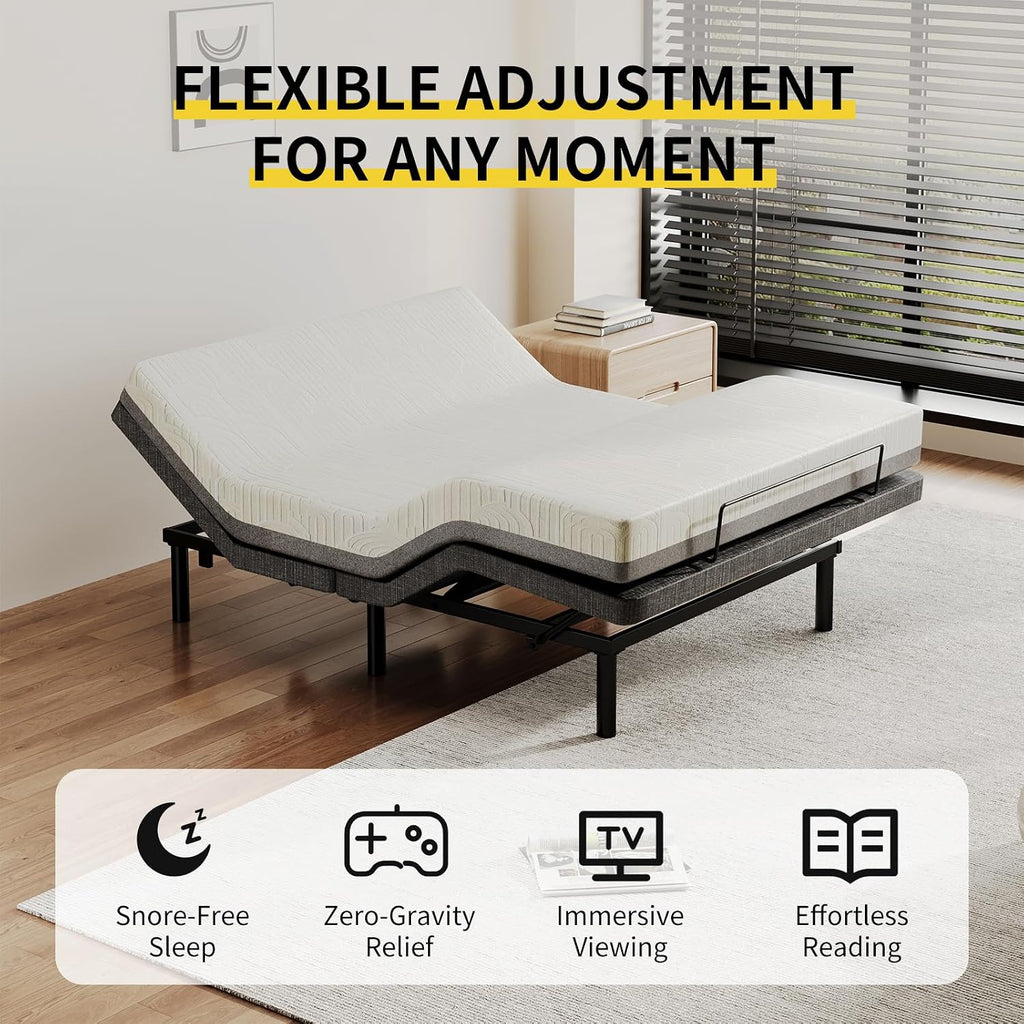 Twin XL Massage Adjustable Bed Frame with Remote