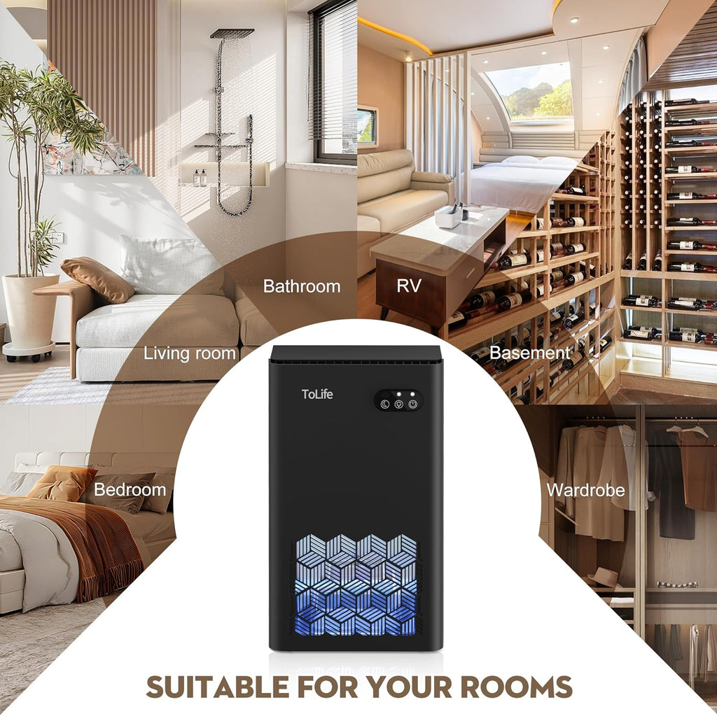 Dehumidifier for Home, 1000 sq.ft Dehumidifiers for Basement Bedroom Bathroom with 95 OZ Water Tank