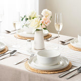 Plates and Bowls Sets, 12 Pieces Ceramic Dinnerware Set for 4, Stoneware Dishware Dishes Set