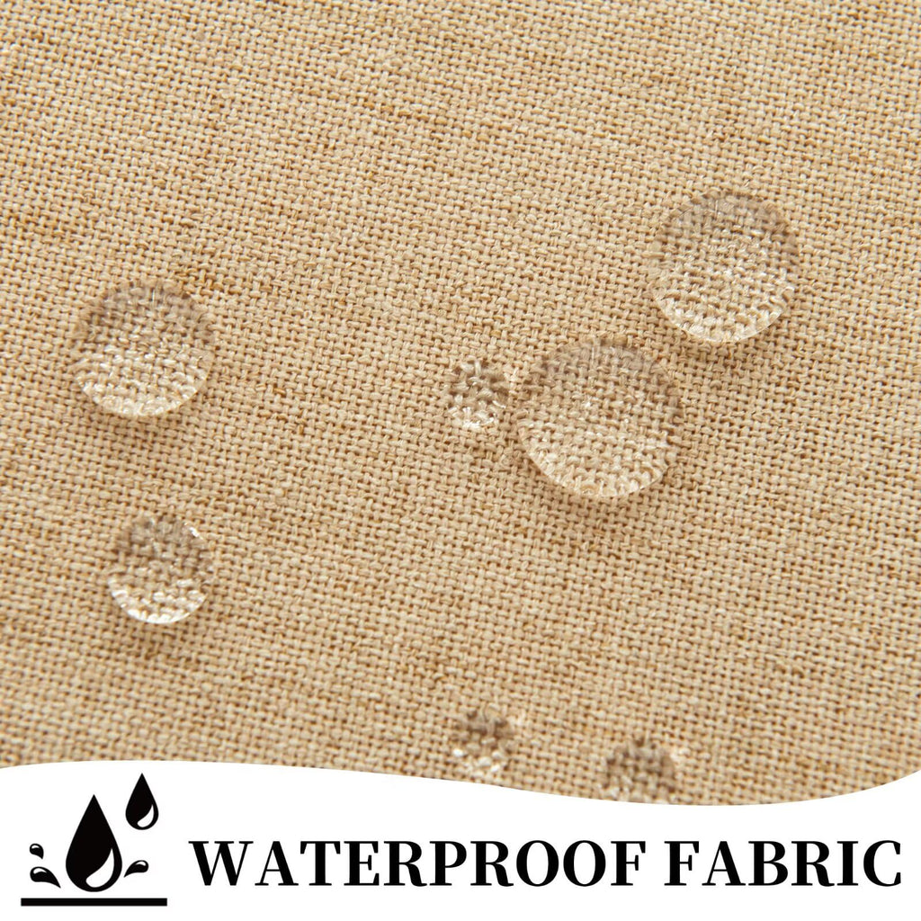 Outdoor Curtains Waterproof, 1 Panel Non-See-Through Linen Curtains with Grommet Top Indoor Outdoor Drapes for Gazebo
