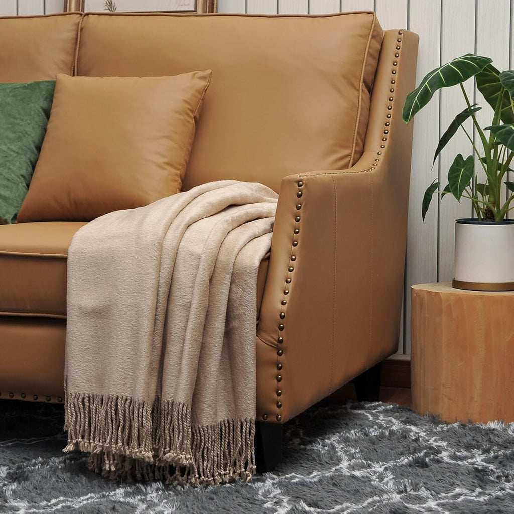 Fringed Mulberry Silk Throw Blanket