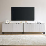 65" Buffet Cabinet with Storage, Fluted Credenza Sideboard with 4 Doors & Adjustable Shelves